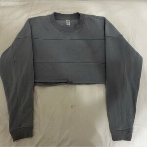 Women's Light Blue Cropped Crewneck Sweater